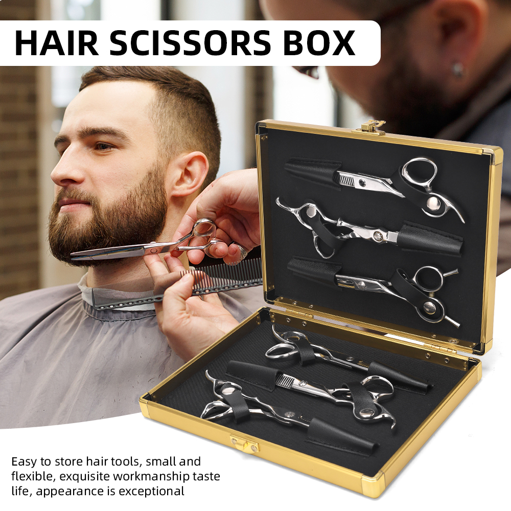 Spot #Hairstylist scissors box hair scissors tool box gold black ...