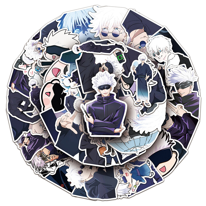 50pcs Jujutsu Kaisen Anime Stickers Cool Satoru Gojo Cartoon Decals ...