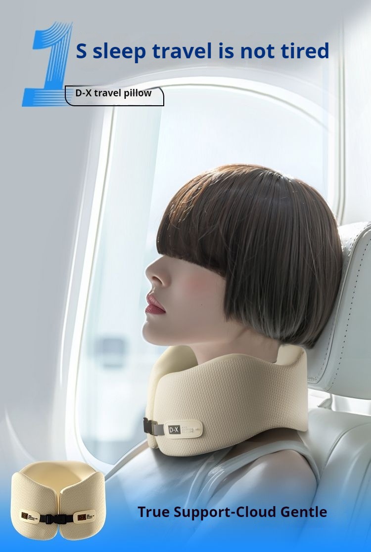 U Shaped Travel Pillow Polystyrene Beads With Hood U-Shaped Neck Multi functional Pillow Nano particle Cushion Travel | Singapore