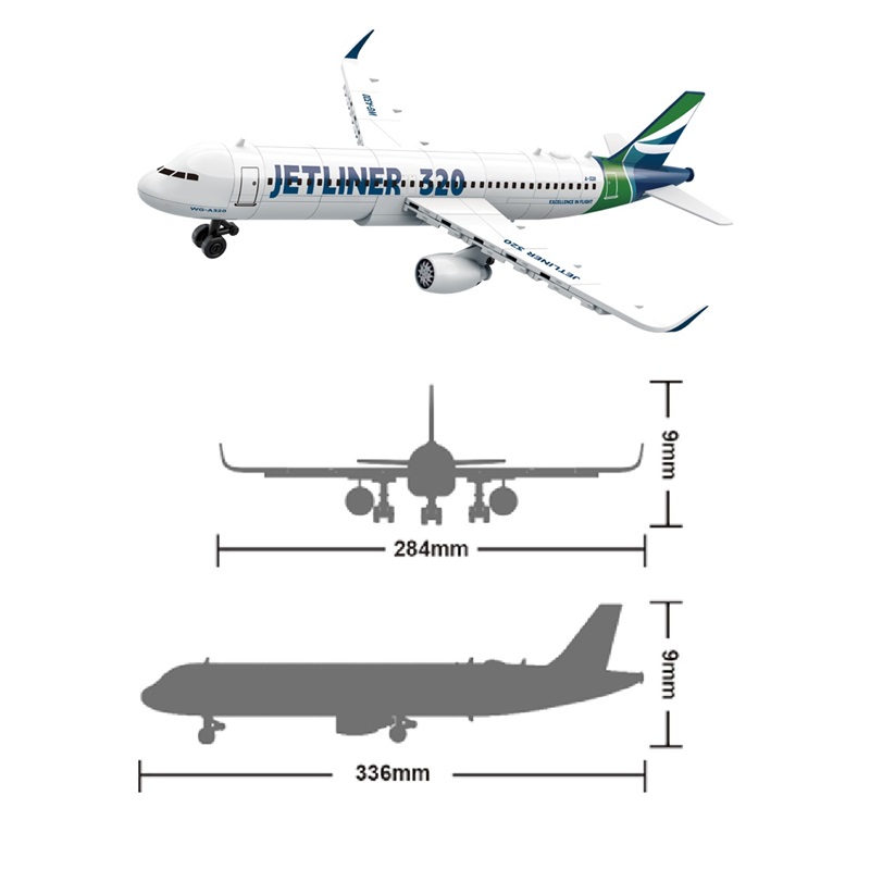 A320 Jet Airline Airbus Building Blocks 129 Pcs WANGE Fighter Plane ...