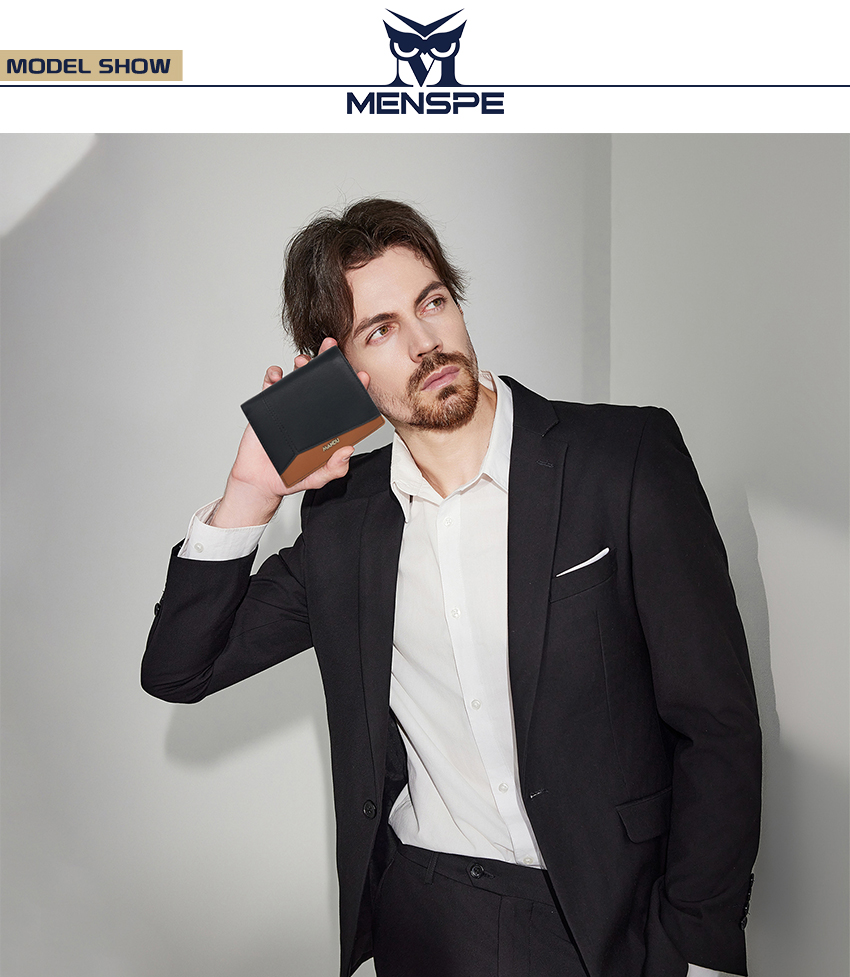 MENSPE Men Short Wallet Drawable Card Slot Design RFID Block Wallet ...