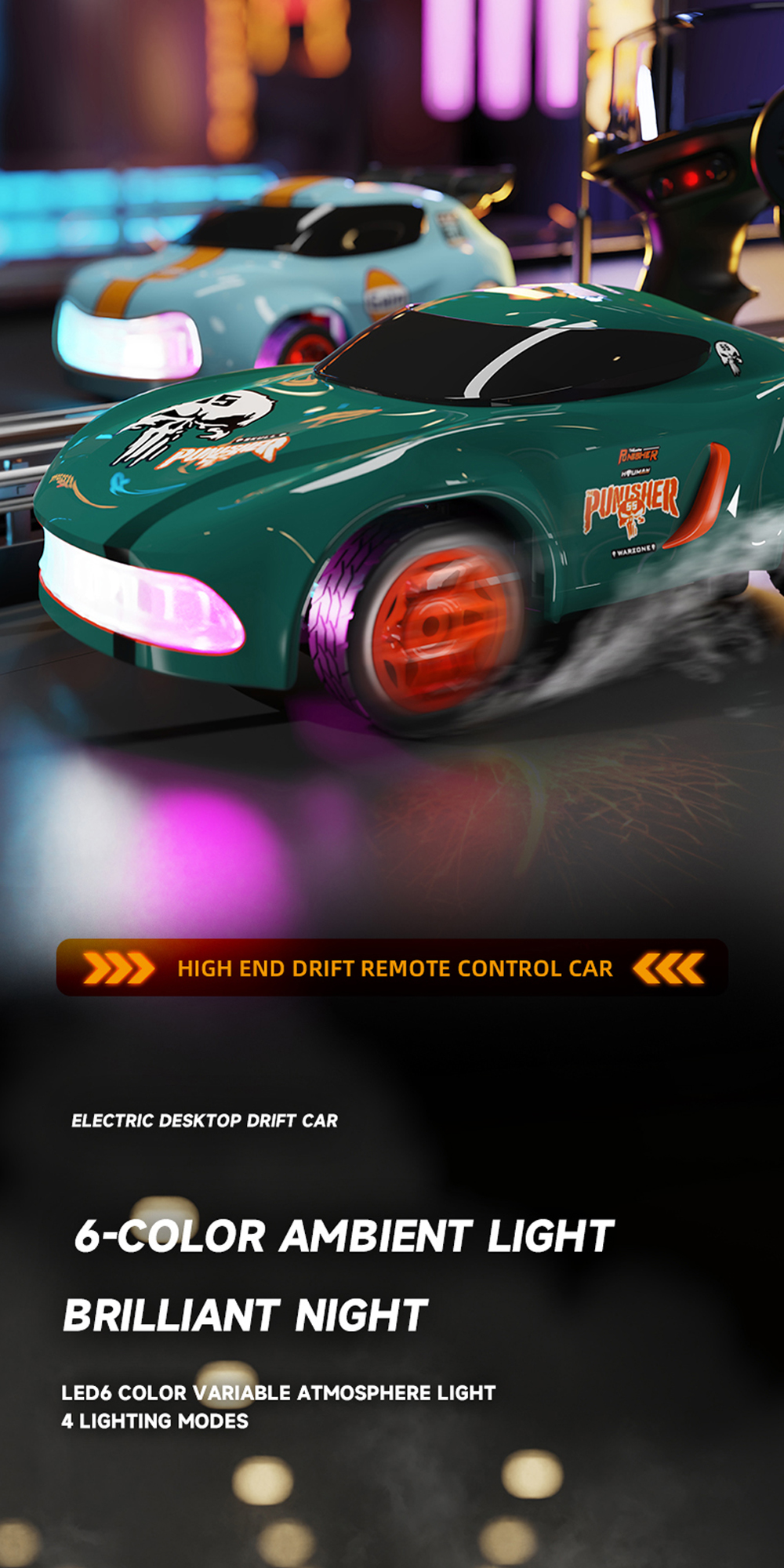 1/64 MINI Desktop RC Drift Car 4WD Full Proportional Throttle Remote ...