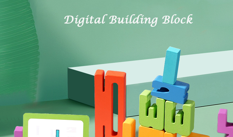Montessori Math Toys Wooden Number Stacking Building Blocks Digital ...