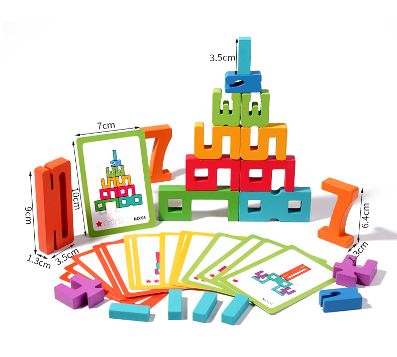 Montessori Math Toys Wooden Number Stacking Building Blocks Digital ...
