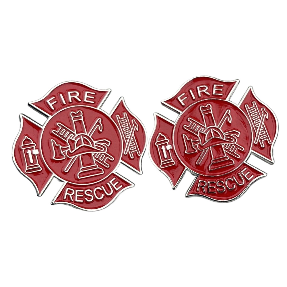 Fashion Accessories Fire Rescue Red Enamel Collar Pin Size 1.1 Inch ...