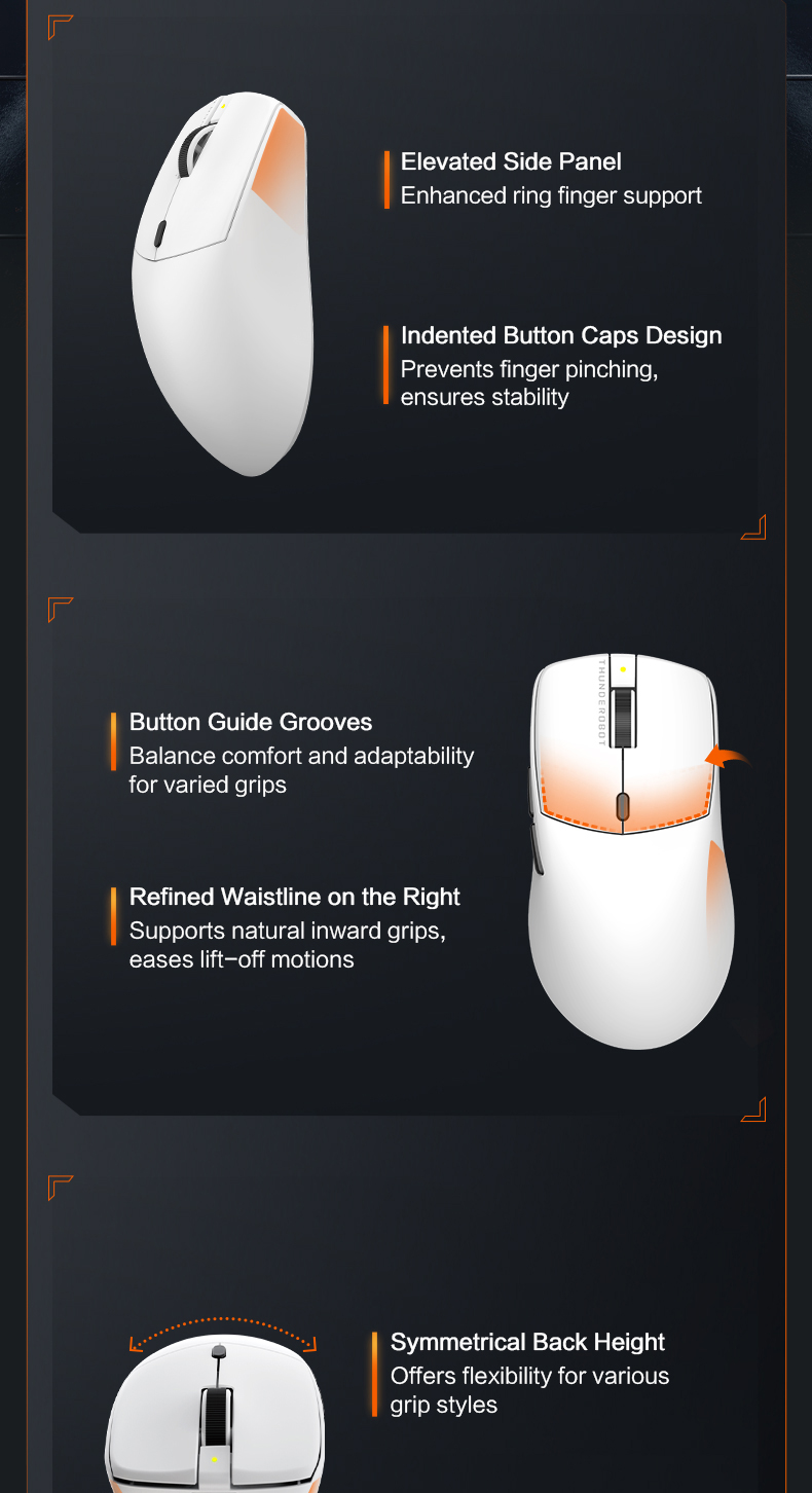 Thunderobot ML6 Pro Gaming Mouse PAW3395 1000Hz Polling Rate 57g Ultra ...
