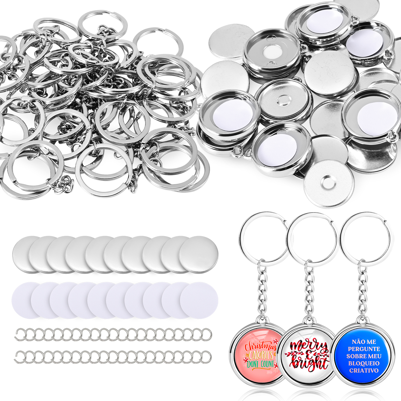 [Local delivery] 50pcs 25/32mm Colorful Keychain Pendants, Personalized ...