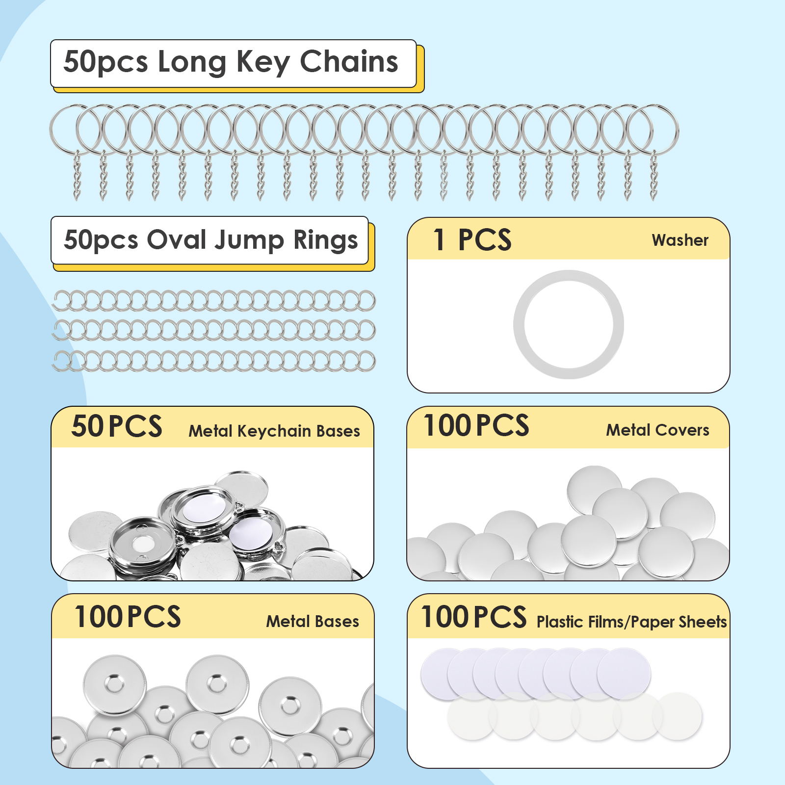 [Local delivery] 50pcs 25/32mm Colorful Keychain Pendants, Personalized ...