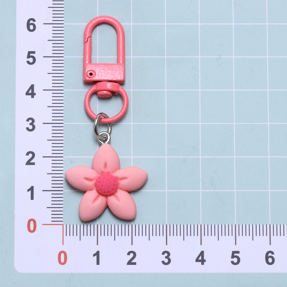 1pcs colorful flower Keychain Split Rings Keyfob Charm For Keyring ...