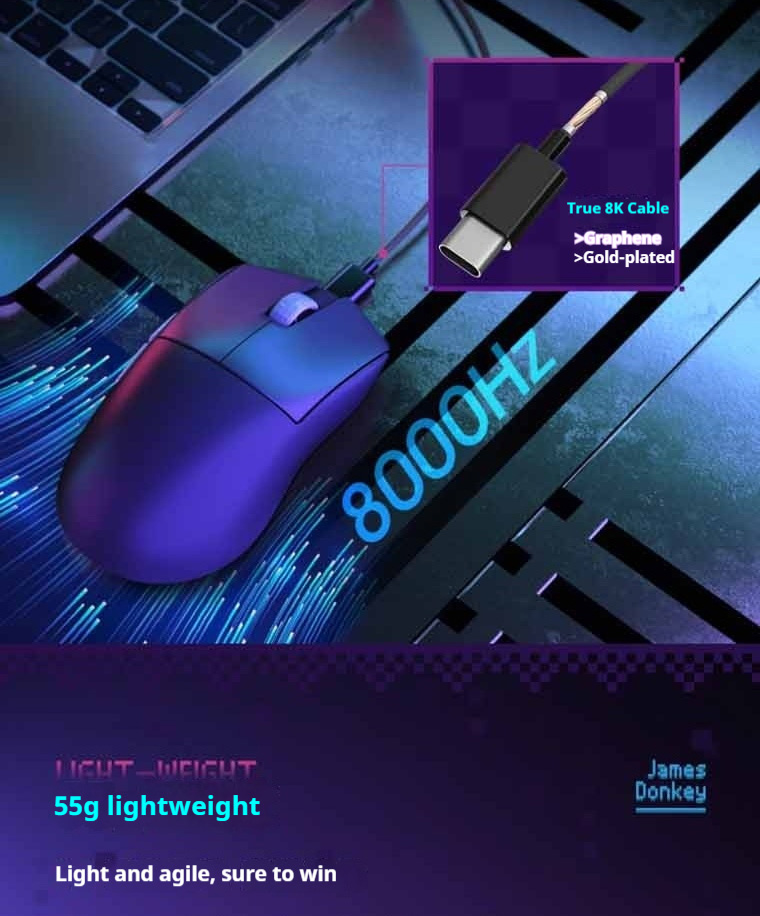James donkey RSR5 three mode wireless game mouse, PAW3950， Double 8K ...