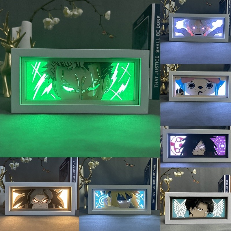 Japan 3D Anime Light Box Cartoon one piece DRAGON BALL NARUTO jojo ...