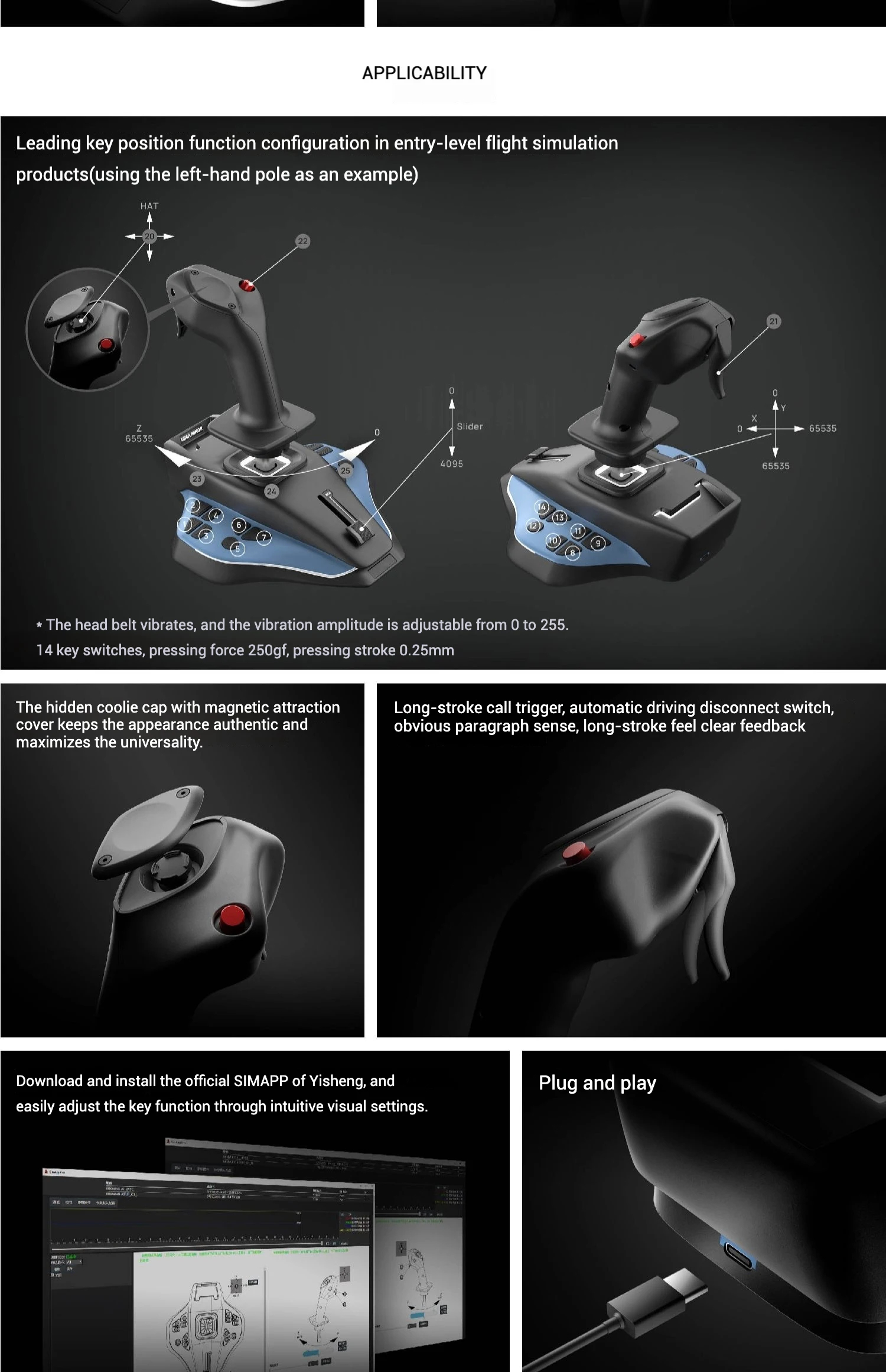 Simulation Airbus Flight Rocker Vibration Controller Joystick ...