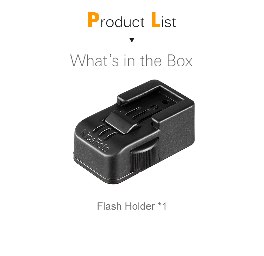 NiceFoto FLH-15 Flash adapter bracket Hot shoe adapter mount 1/4 screw ...