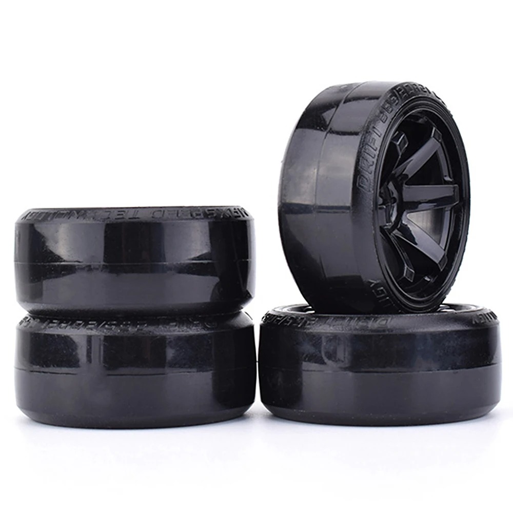 NEEBRC 4PCS 60mm Tire Wheel Set Hard Plastic Hub Rim Tyre For 1/10 RC ...
