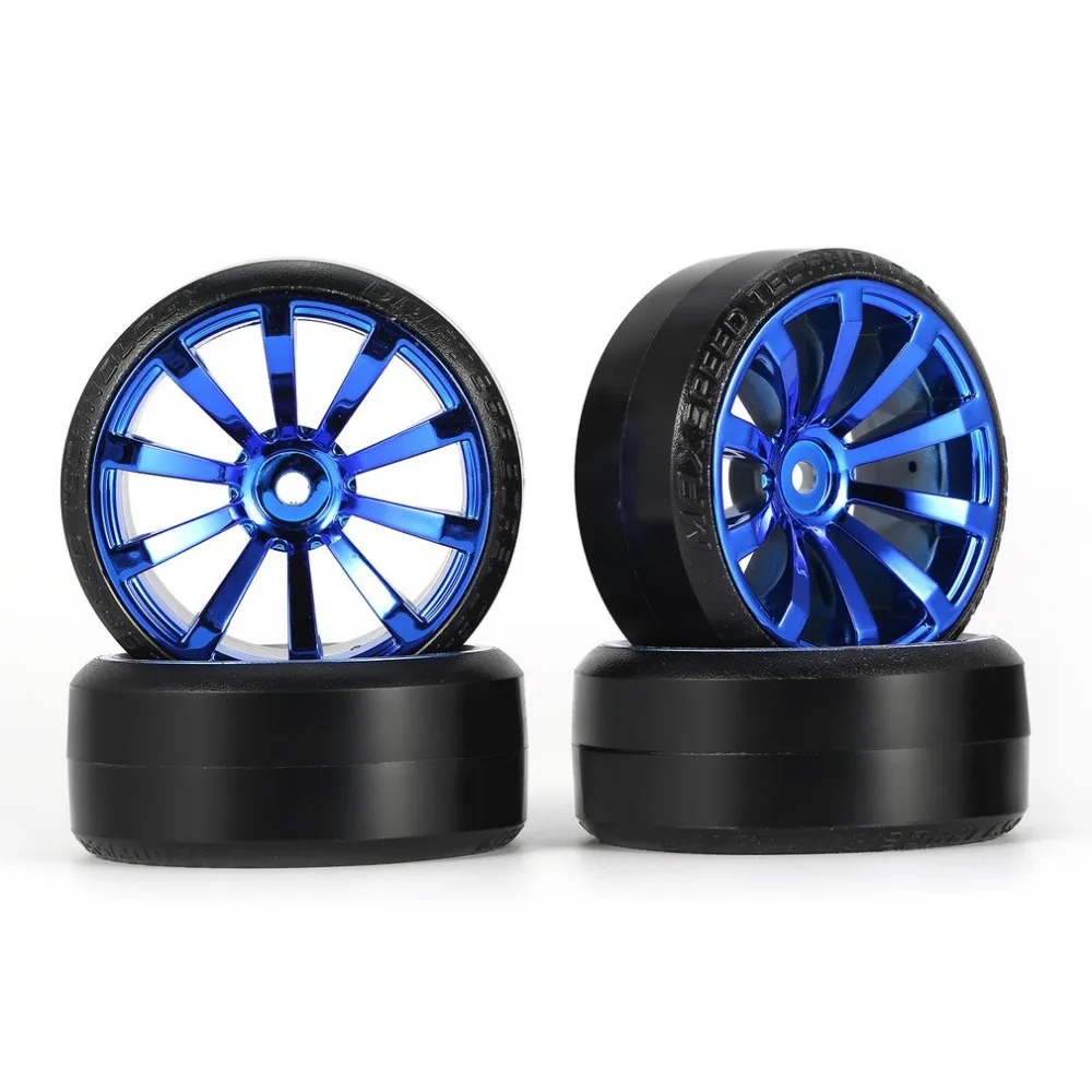 NEEBRC 4PCS 60mm Tire Wheel Set Hard Plastic Hub Rim Tyre For 1/10 RC ...