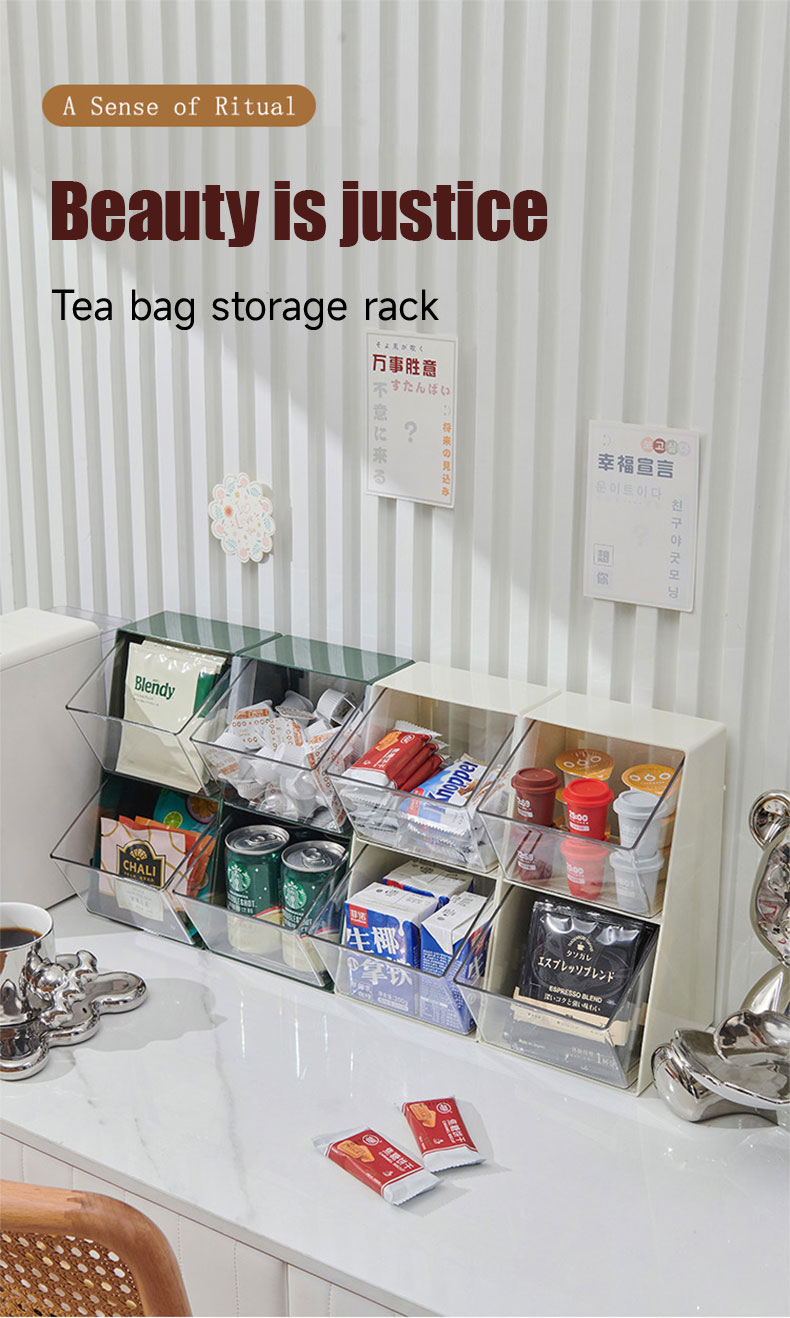 NEZA 2-layer Coffee Capsule Storage Box Desktop Tea Bag Organizer Rack ...