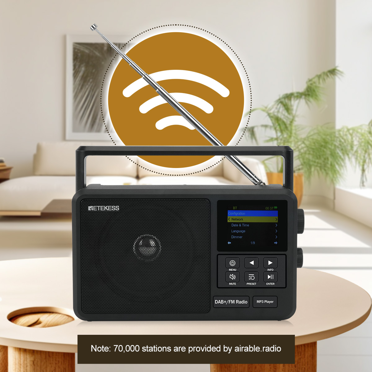 Radio Internet Retekess TR640 – DAB+, FM, WiFi, Bluetooth, Con Antenne, Sveglia E Equalizzatore, Per Appassionati