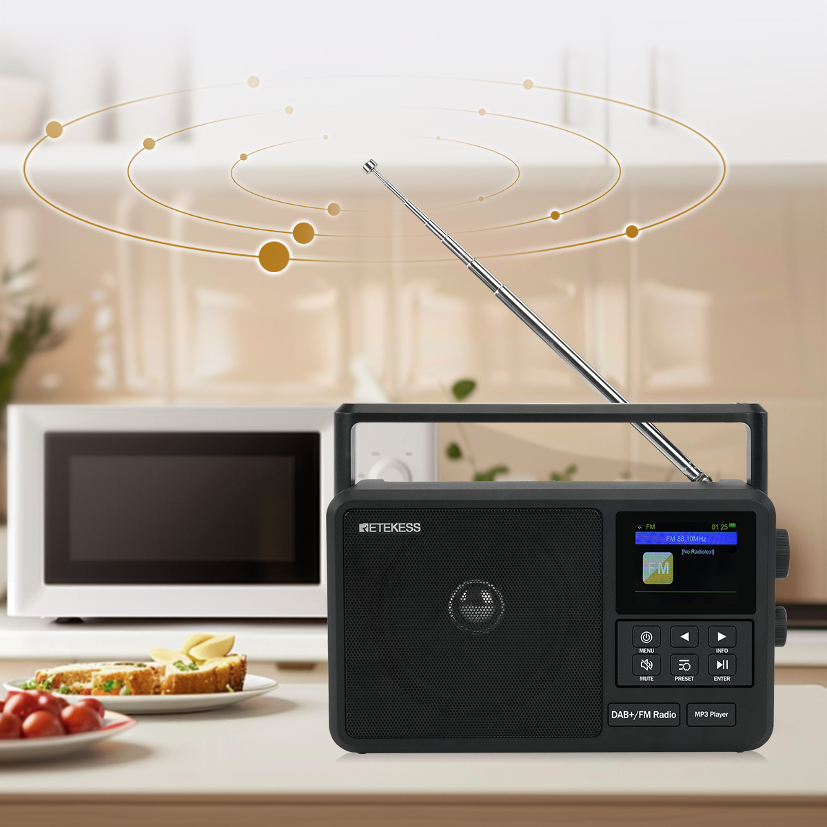 Retekess TR640 Radio Internet DAB FM Portable - Radio Numérique WiFi Bluetooth Avec Antenne Externe