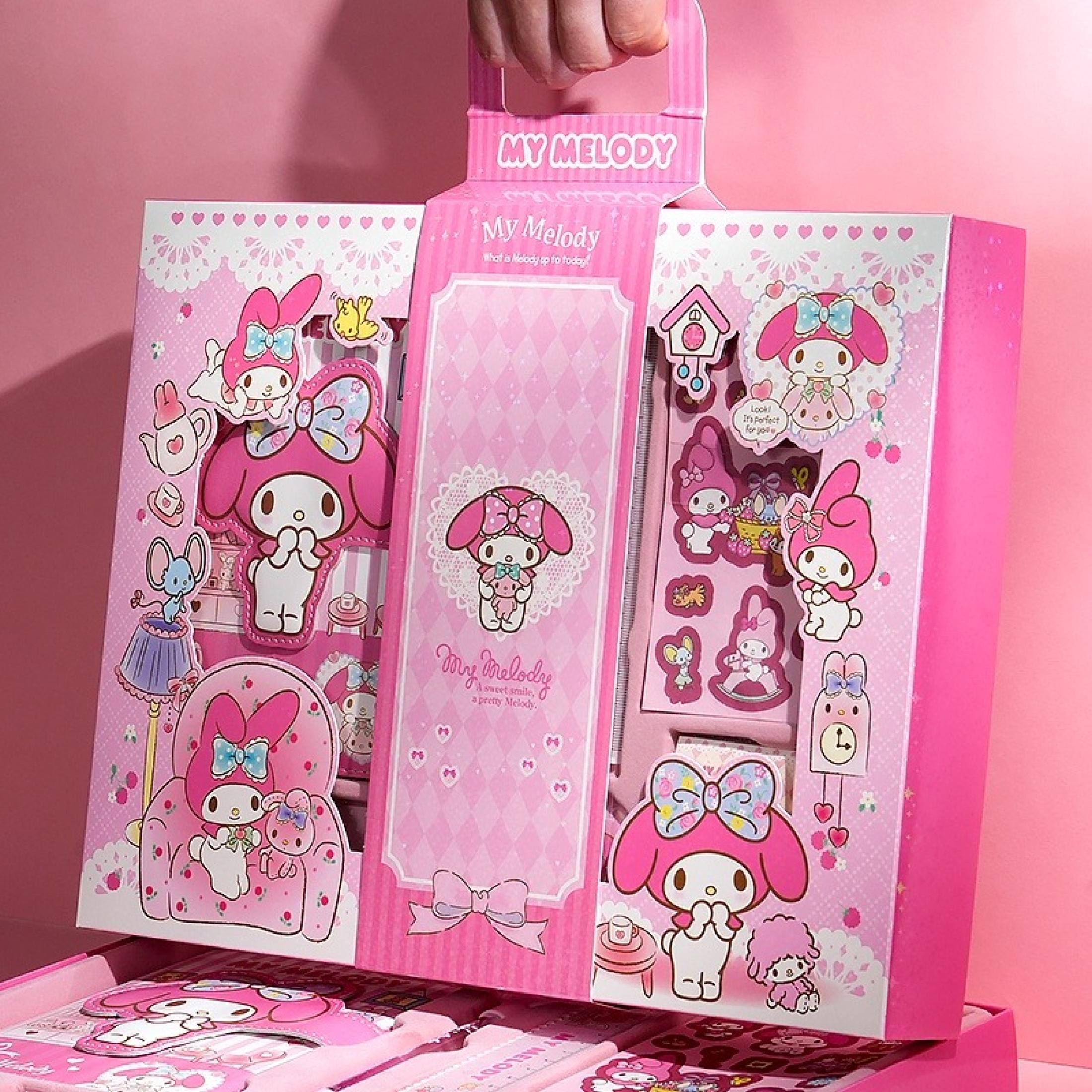 Sanrio Notebook Handbook Stationery Set Gift Box Melody Kuromi Large ...