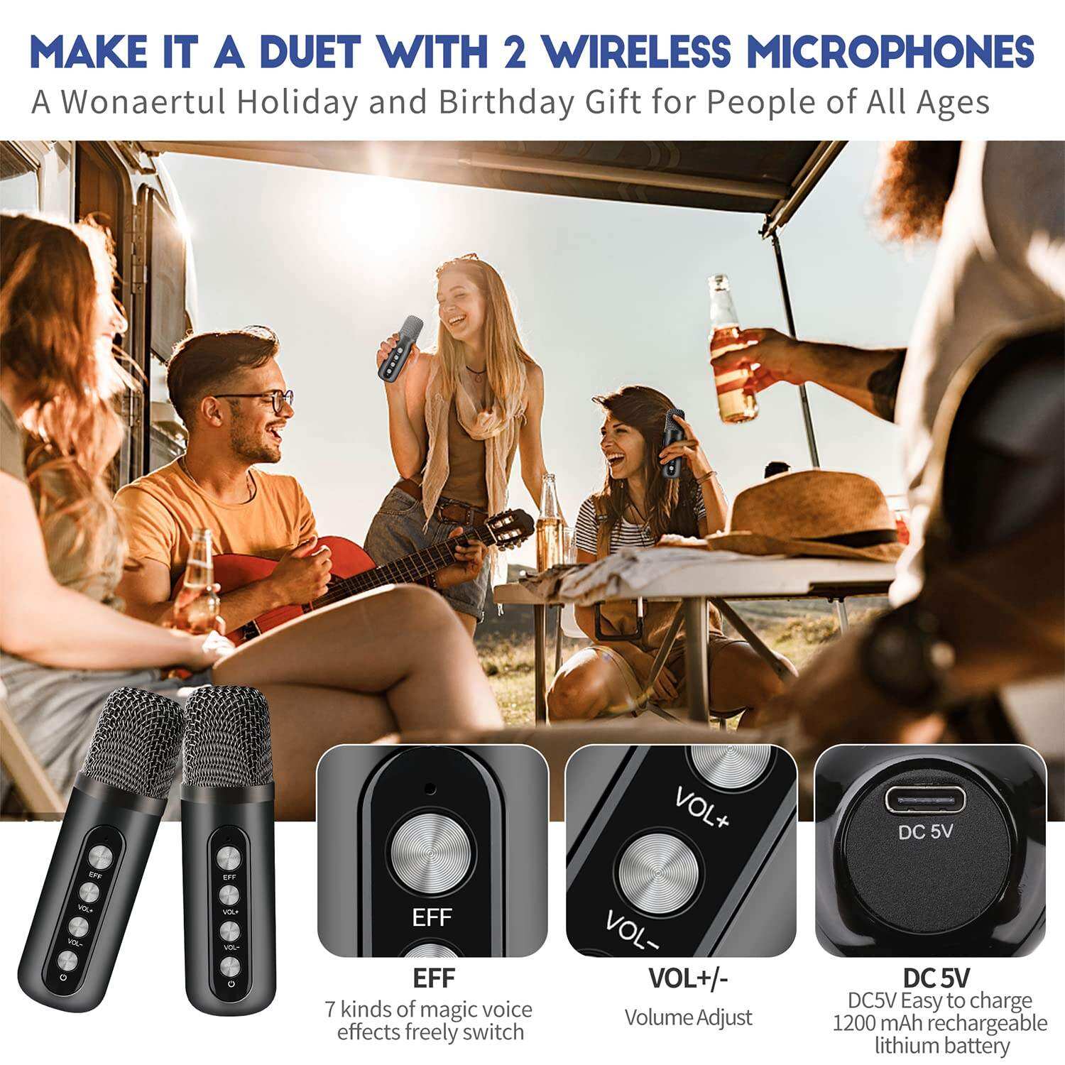 3D Stereo Amplifier Wireless Speaker Portable Karaoke Bluetooth Speaker ...