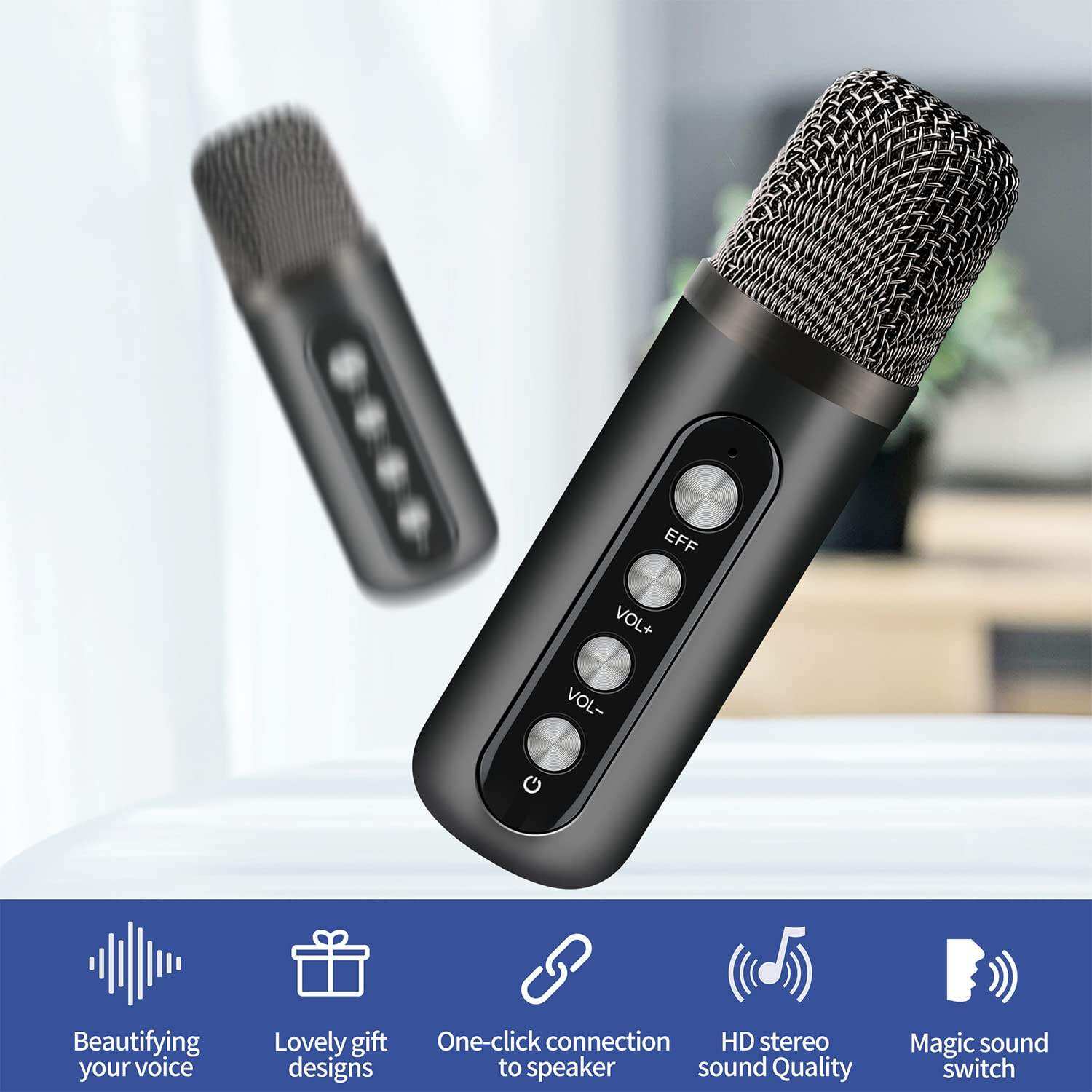 3D Stereo Amplifier Wireless Speaker Portable Karaoke Bluetooth Speaker ...