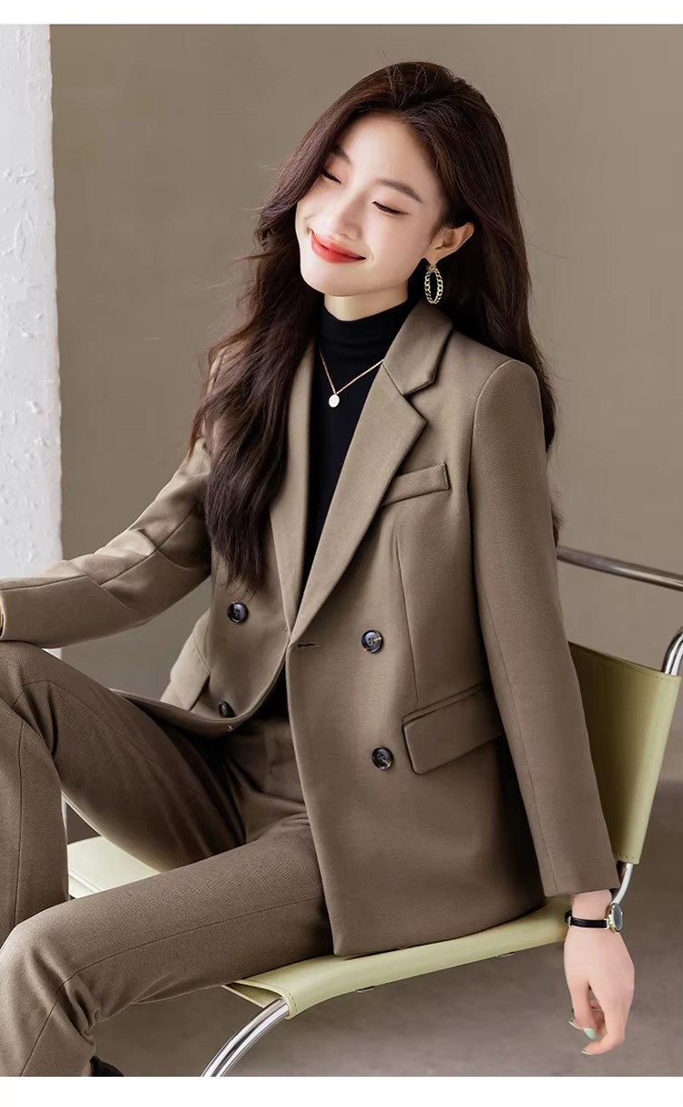 High Collar Suits With Safari Pocket Pleated Pants Coffee main image 1