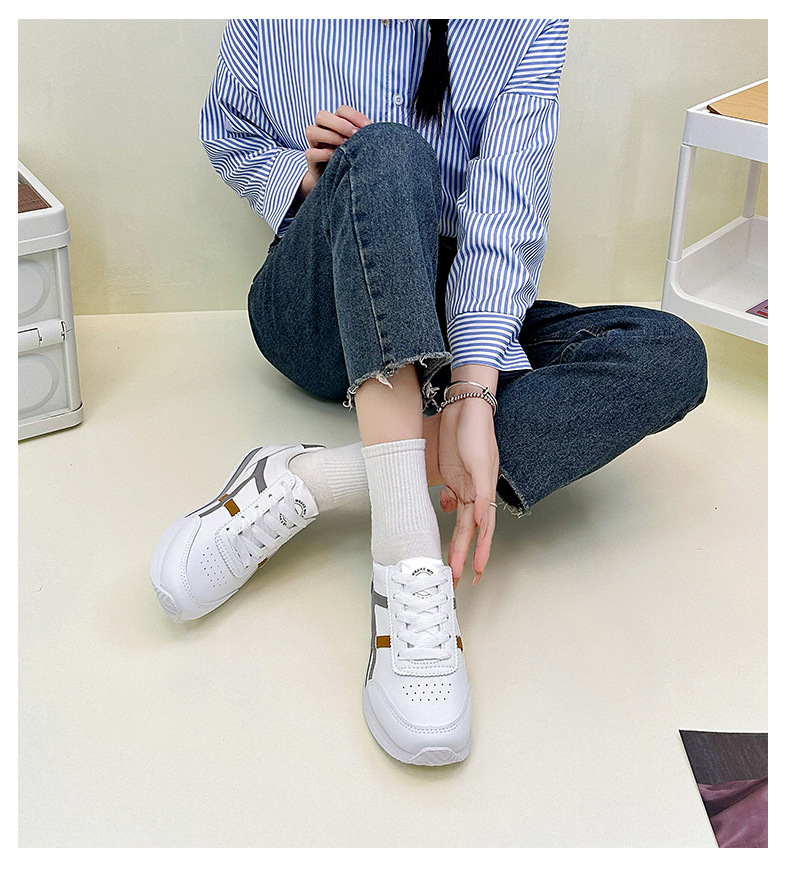 Autumn New Ins Korean Style Breathable White Shoes For Women