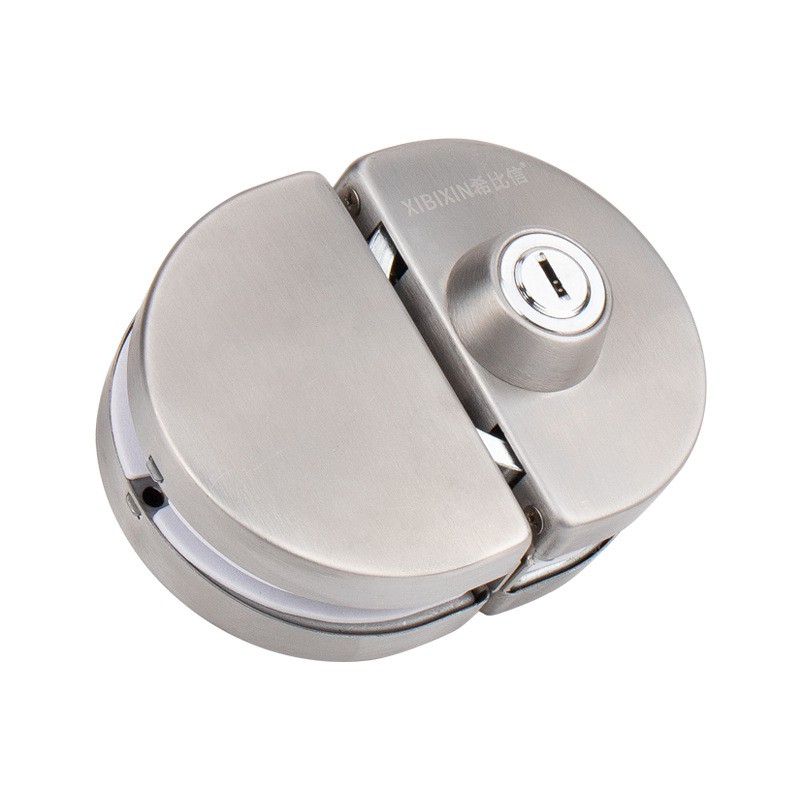 10-12mm Glass Door Lock With 3 Key 304 Stainless Steel Double Bolts ...