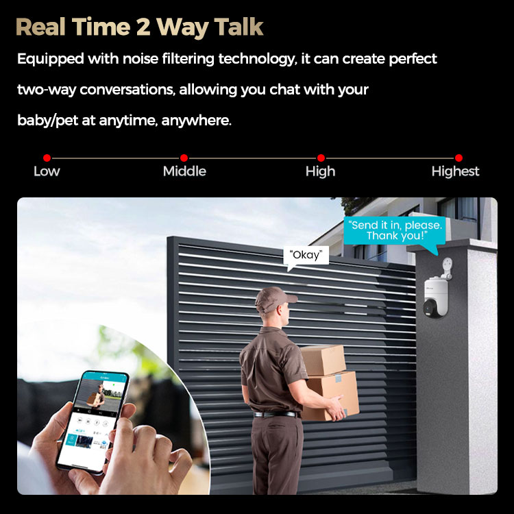 Outdoor CCTV Camera WIFI VIMTAG IP Camera 4MP 360 Auto Track Color ...