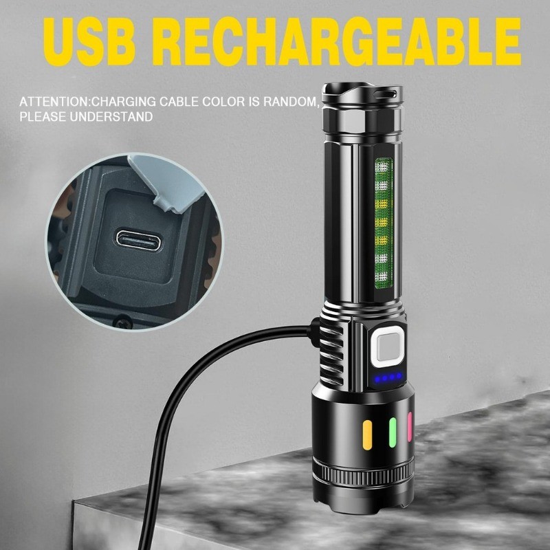 Flashlight Rechargeable Waterproof Original Digital Display LED Heavy ...