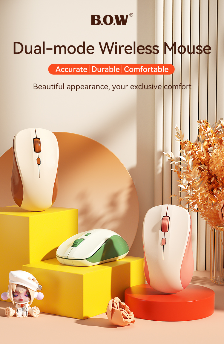 BOW Silent 2.4G Wireless Mice Computer Mouse Rechargeable Ergonomic ...