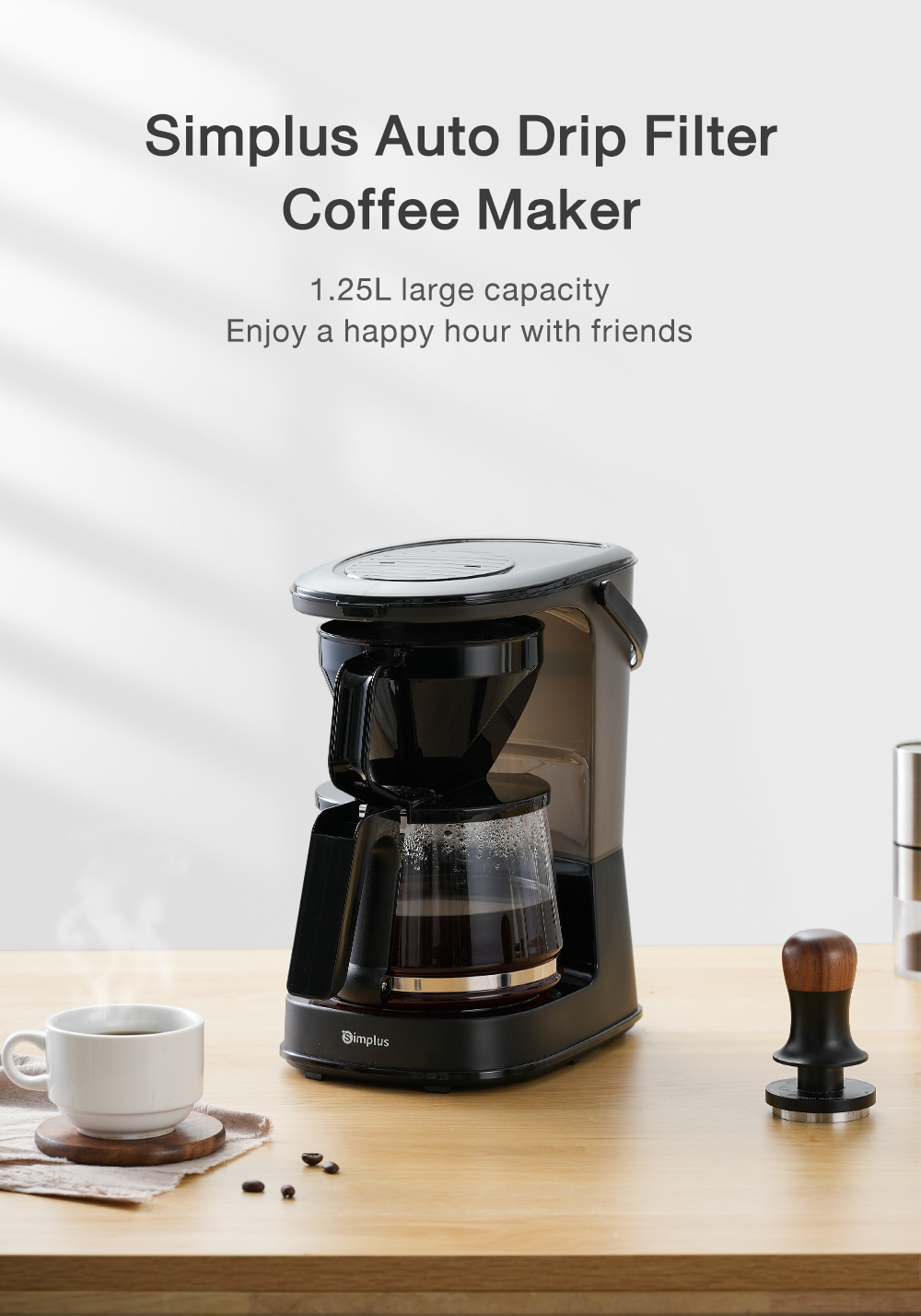 Simplus Drip Coffee Maker 1.25L Coffee Machine Auto Drip Filter Pour ...