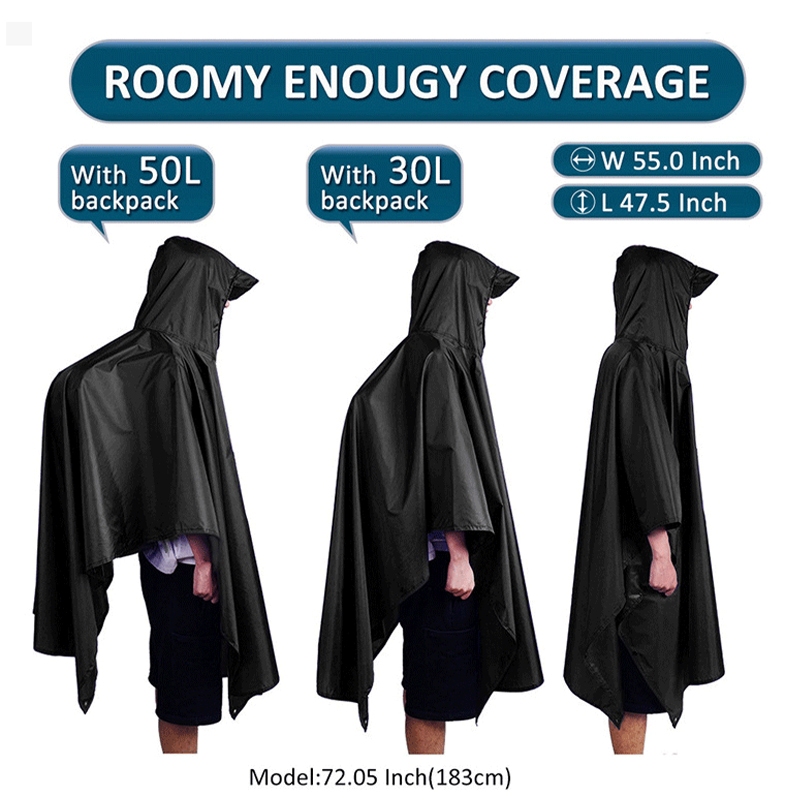 COCOCUBBY Poncho Raincoat Motorcycle Unisex And Free Size Bicycle ...