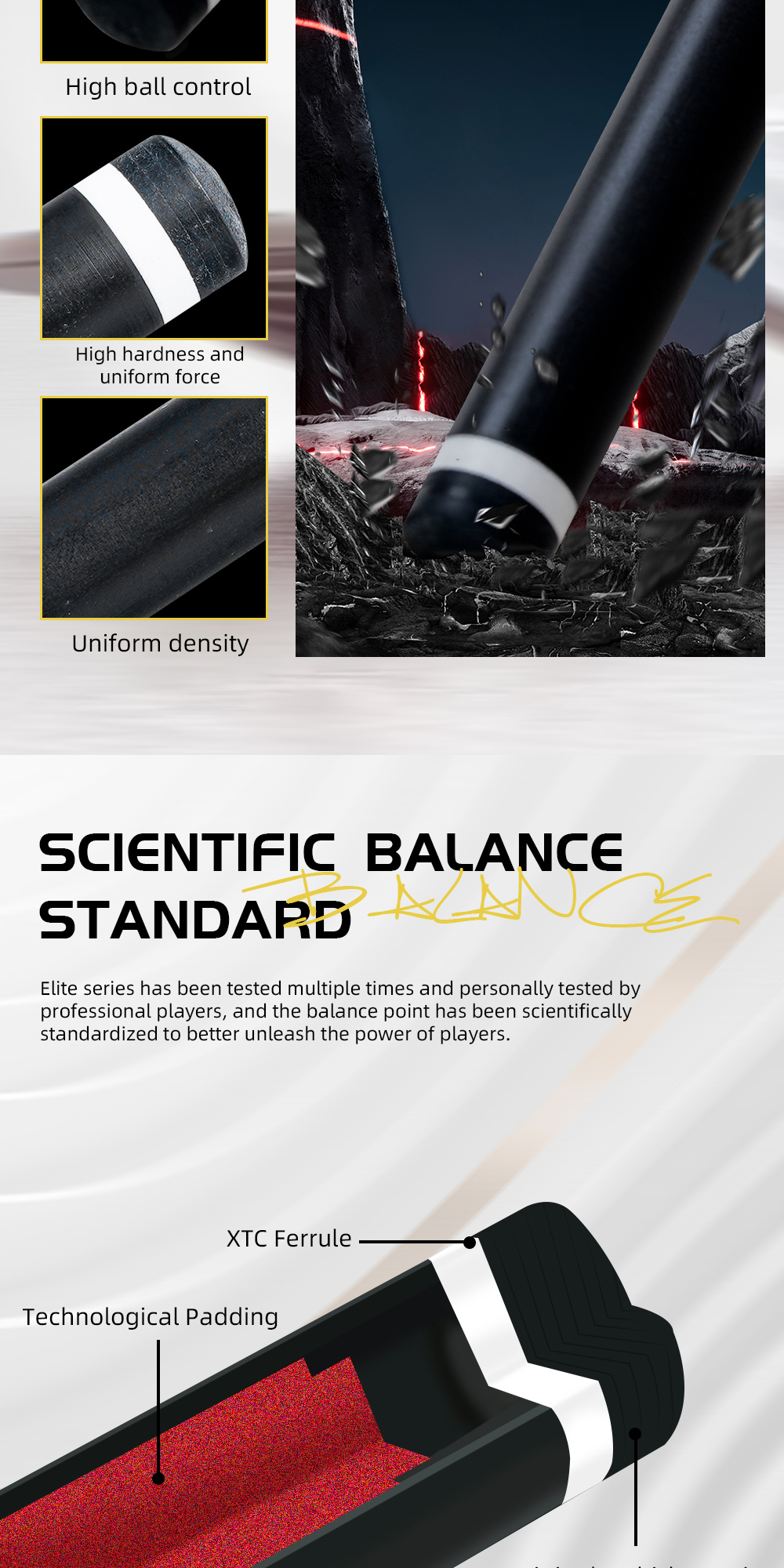 ZOKUE Elite Series Carbon Fiber Pool Cue Low Deflection Full Carbon ...