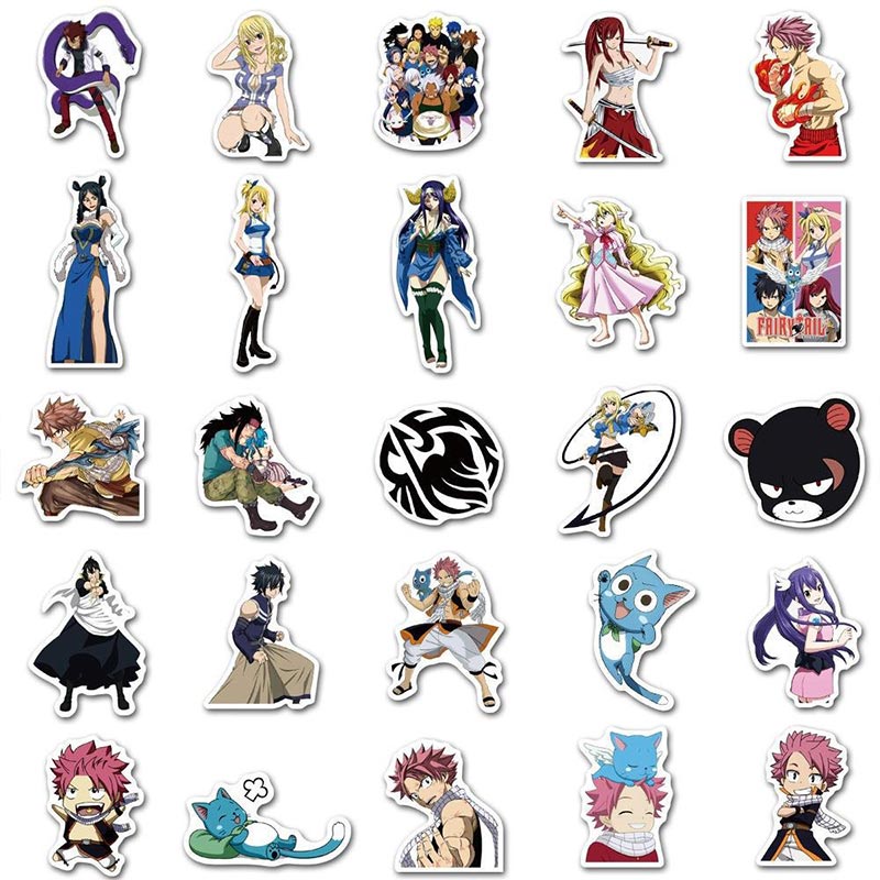 50pcs Fairy Tail Anime Stickers Skateboard Motorcycle Phone Case ...