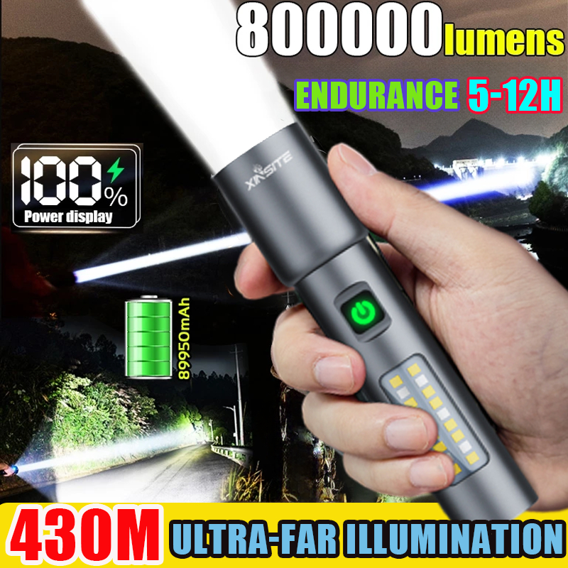 Acciaiie Flashlight Rechargeable Waterproof Original Super Bright Zoom ...