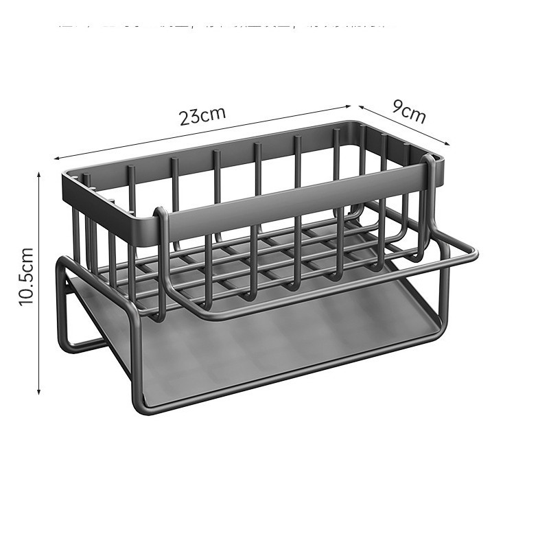 Metal Sponge Drainer Rack With Towl Holder Kitchen Bathroom Sink ...