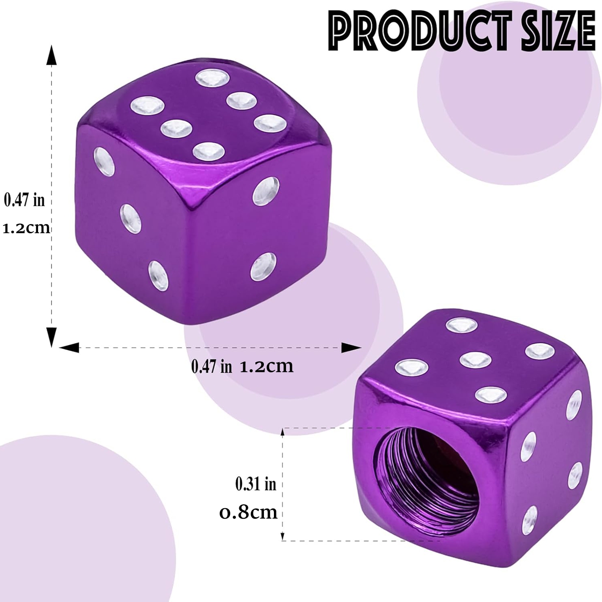 2/4PCS Dice Style Tire Valve Stem Caps,Universal Aluminium Alloy ...