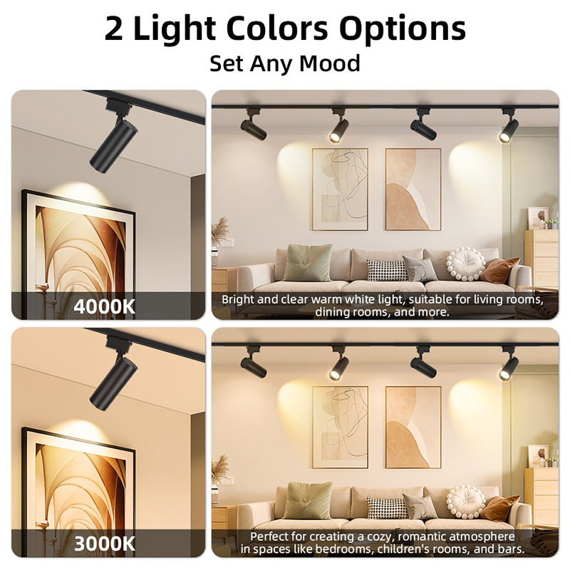 Dimmable LED Track Light 3 Colors with Remote Spot Light Ceiling Light ...