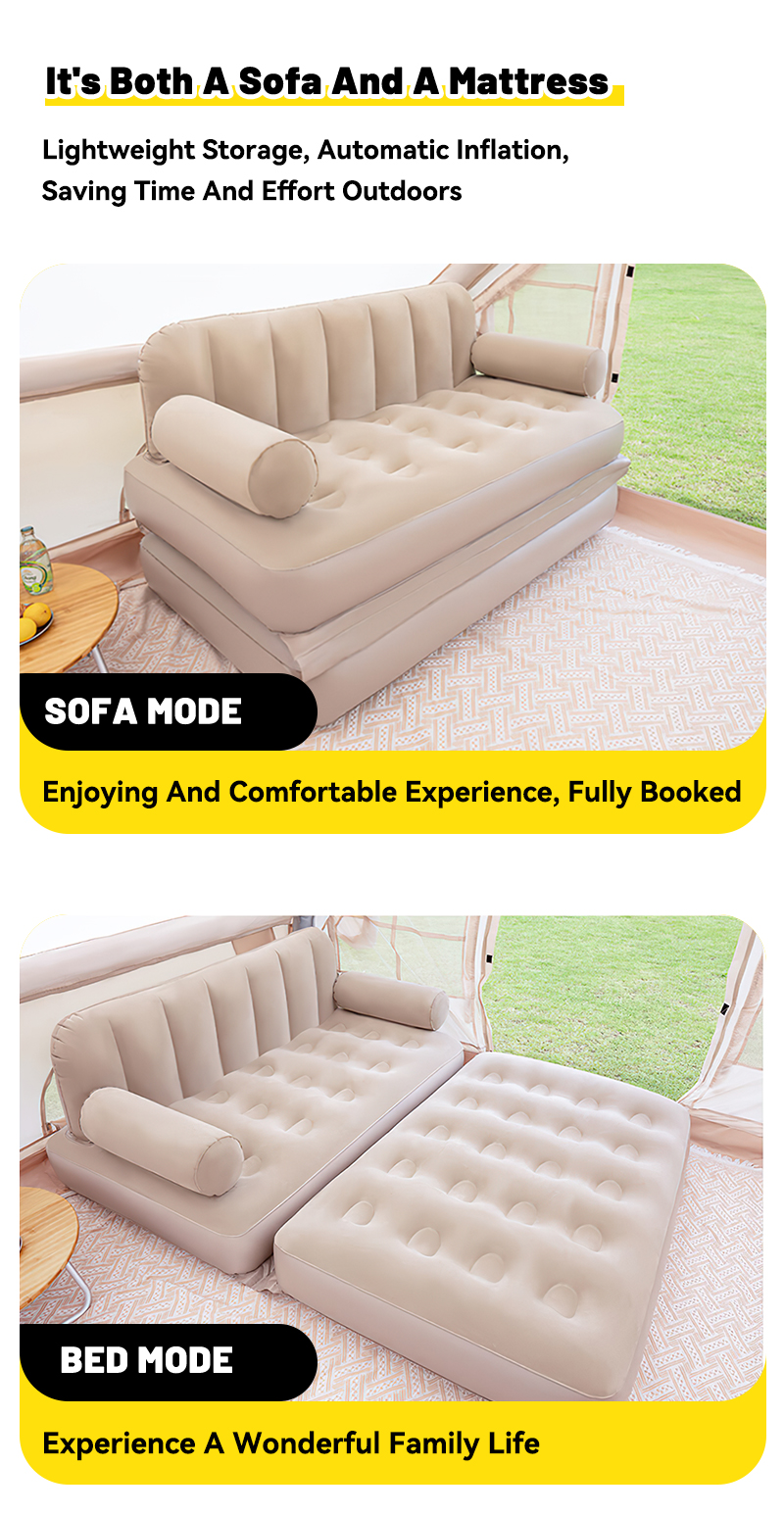 MODOFO Folding Inflatable Sofa Bed Outdoor Camping Double Or Single ...