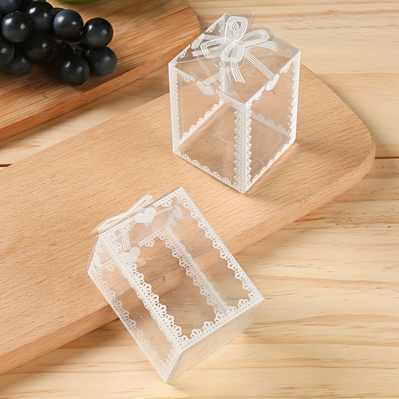 10pcs Transparent PVC Acetate Box Gift Packaging Clear Gift Box with ...