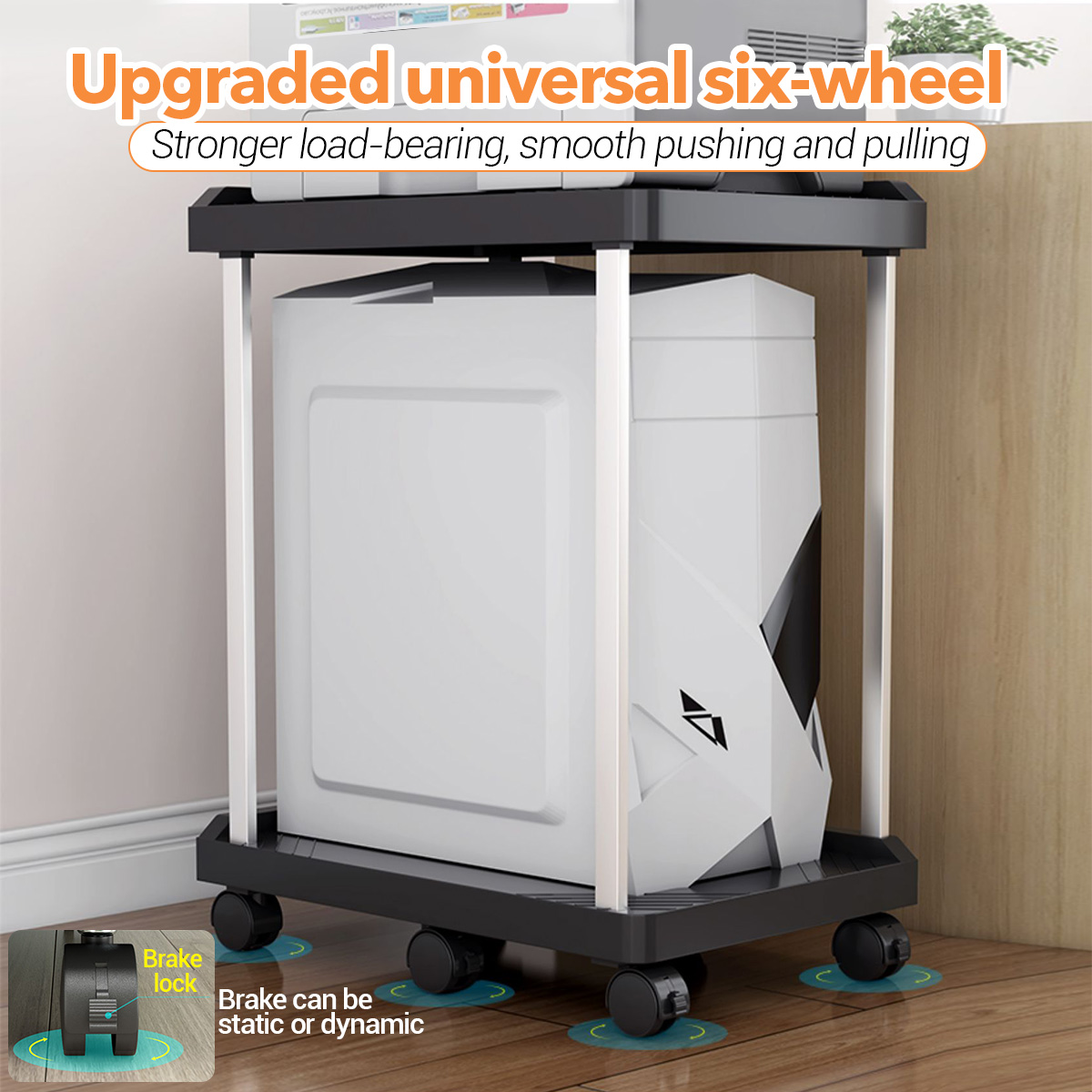 3 Layers CPU Stand Heavy Duty Holder Storage Base Rack Mobile Desktop ...