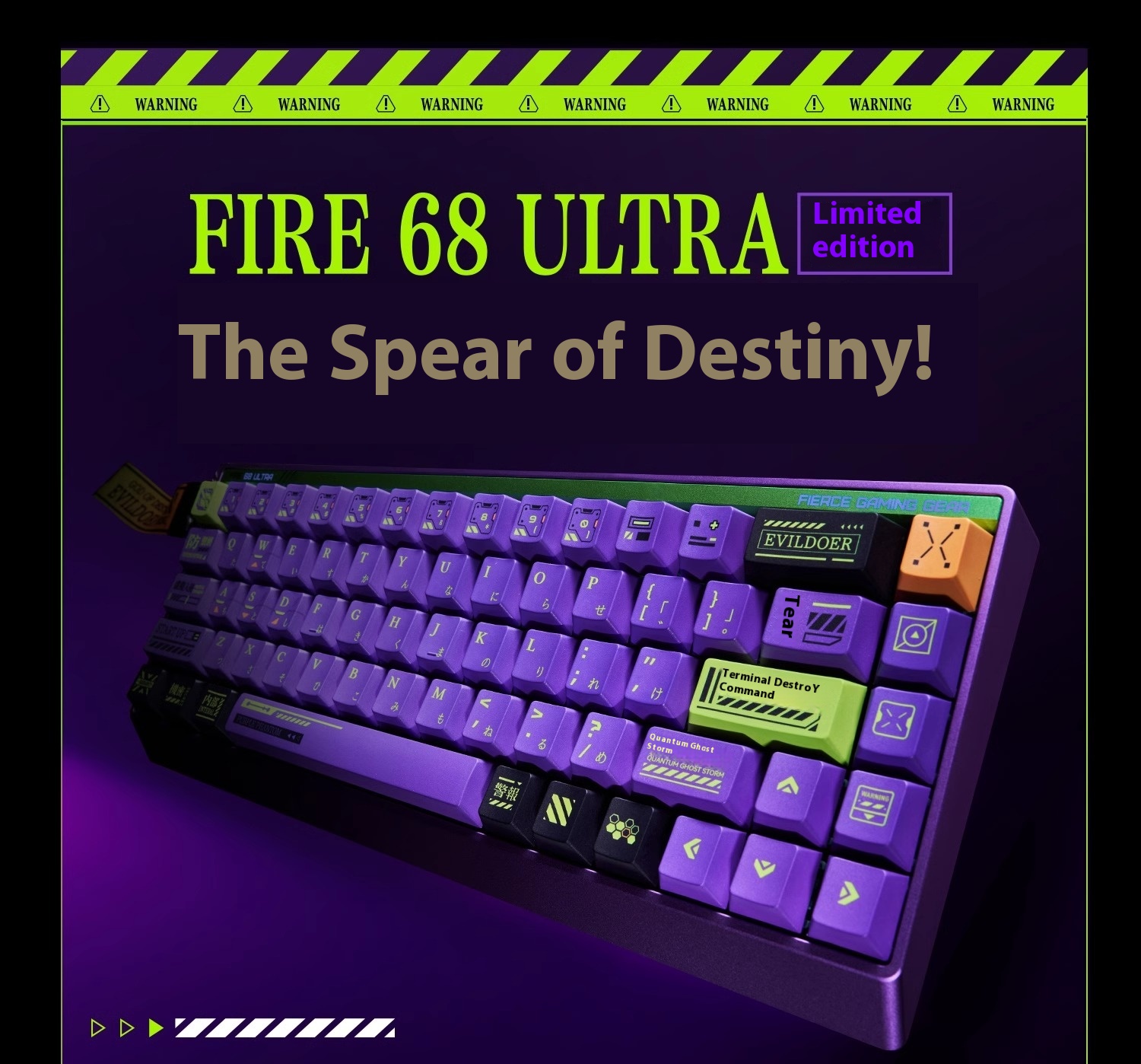 MADCATZ FIRE68 Ultra Aluminum Wired Magnetic Keyboard 65% Hot swappable ...