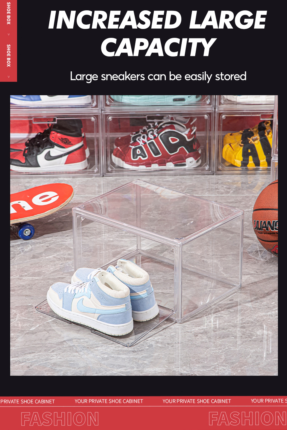 【High Quality】Acrylic Shoe Box Fully Transparent with Magnetic Door ...