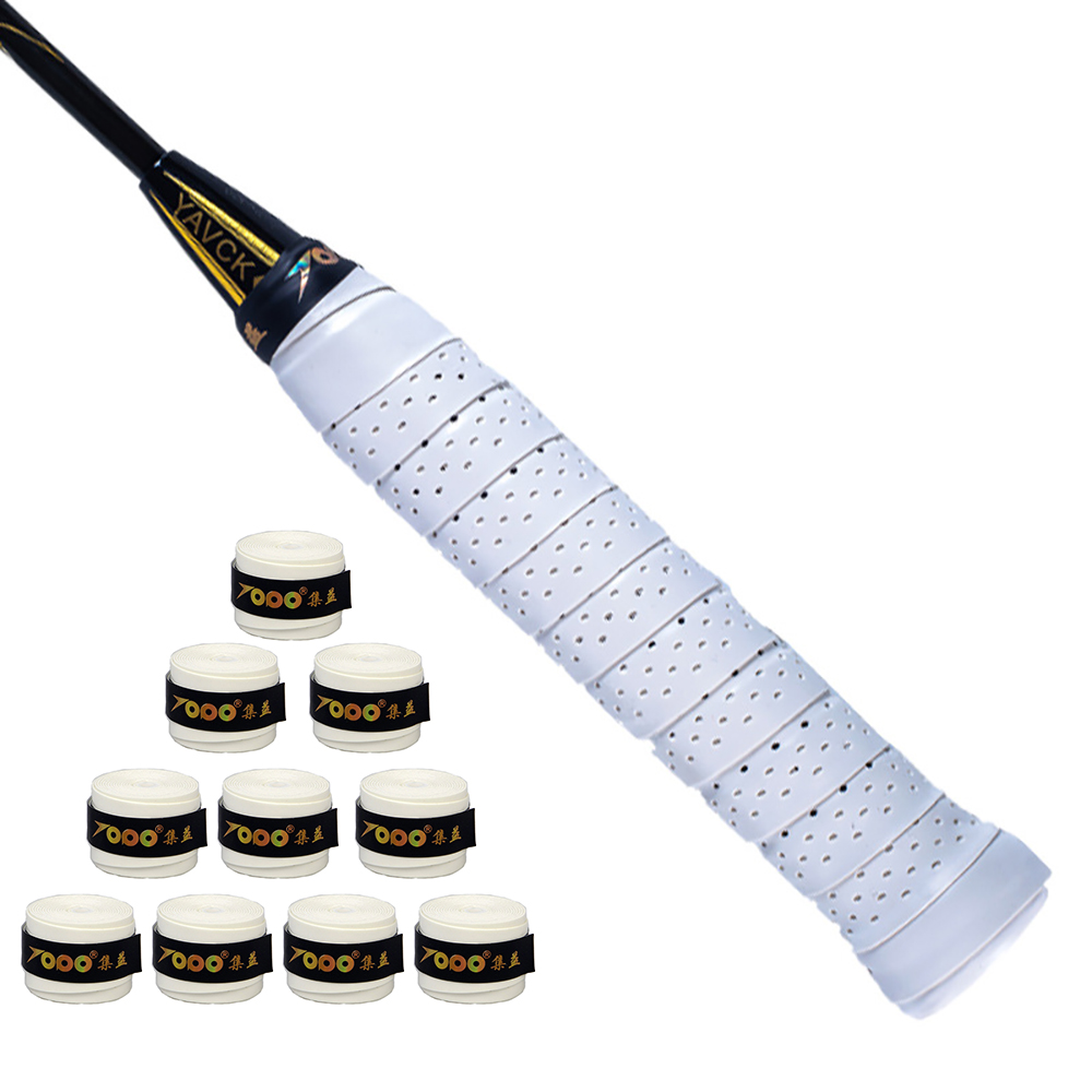 10pcs Anti Slip Perforated Tennis Badminton Squash Racket Over Grip ...