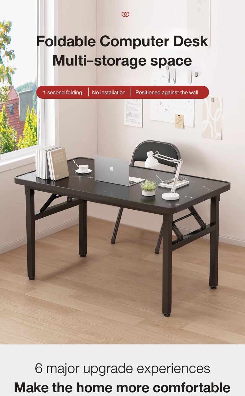 Foldable table computer table study table office table Solid wood ...