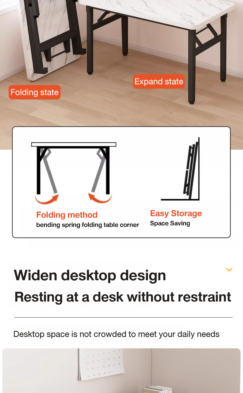 Foldable table computer table study table office table Solid wood ...