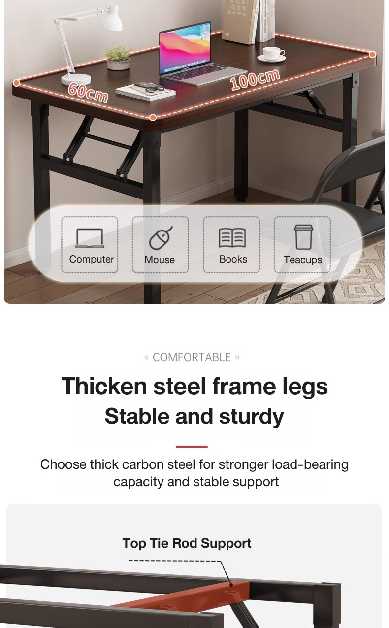 Foldable table computer table study table office table Solid wood ...