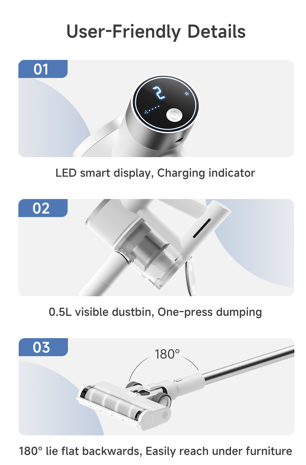 Simplus Cordless Vacuum Cleaner for Home Wireless Vacuum with Powerful ...