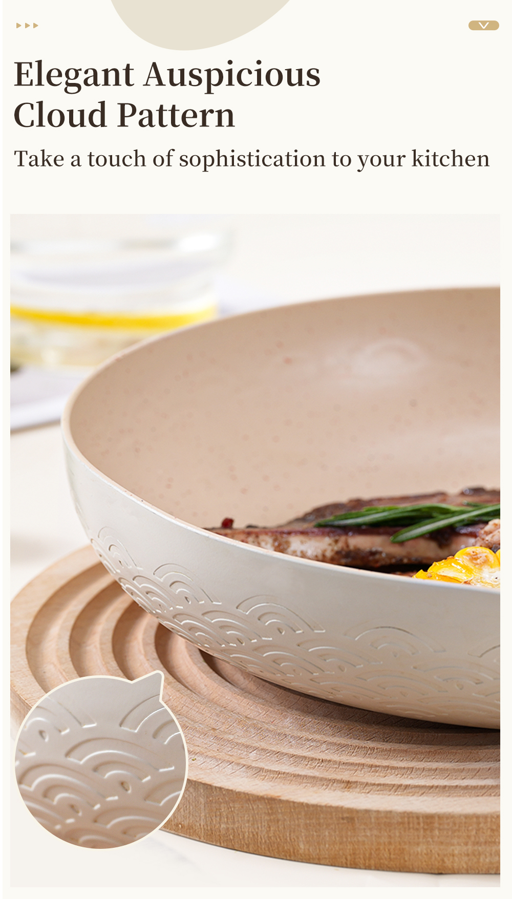 Simplus 26cm Frying Pan Wok Non Stick PFOA Free With Wooden Handle ...